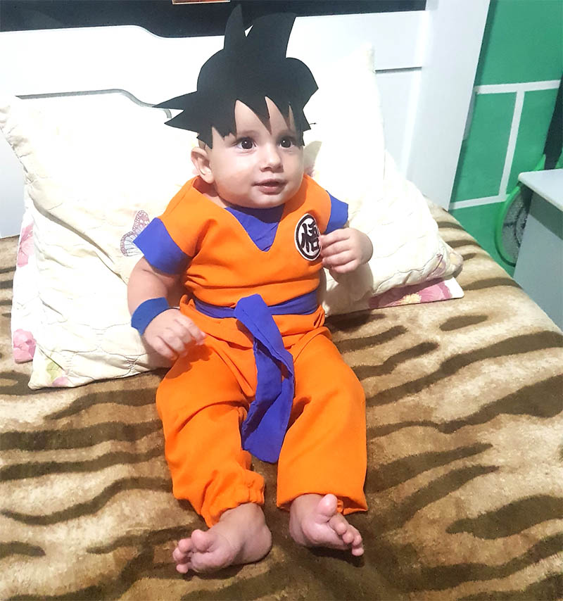 Dragon Ball Z Uma Foto Do Filho De Son Gohan Está Montando Em Um
